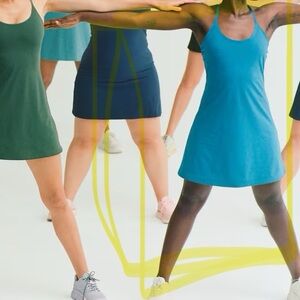 Beautiful teal blue outdoor voices exercise dress XS adjustable straps